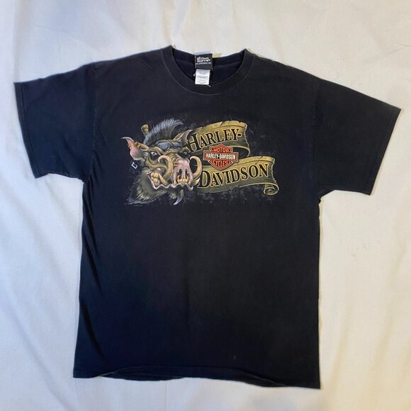 Vintage 2010 Harley-Davidson Mt. Cheaha Oxford Alabama T-Shirt Hog Graphic Black - Picture 1 of 5